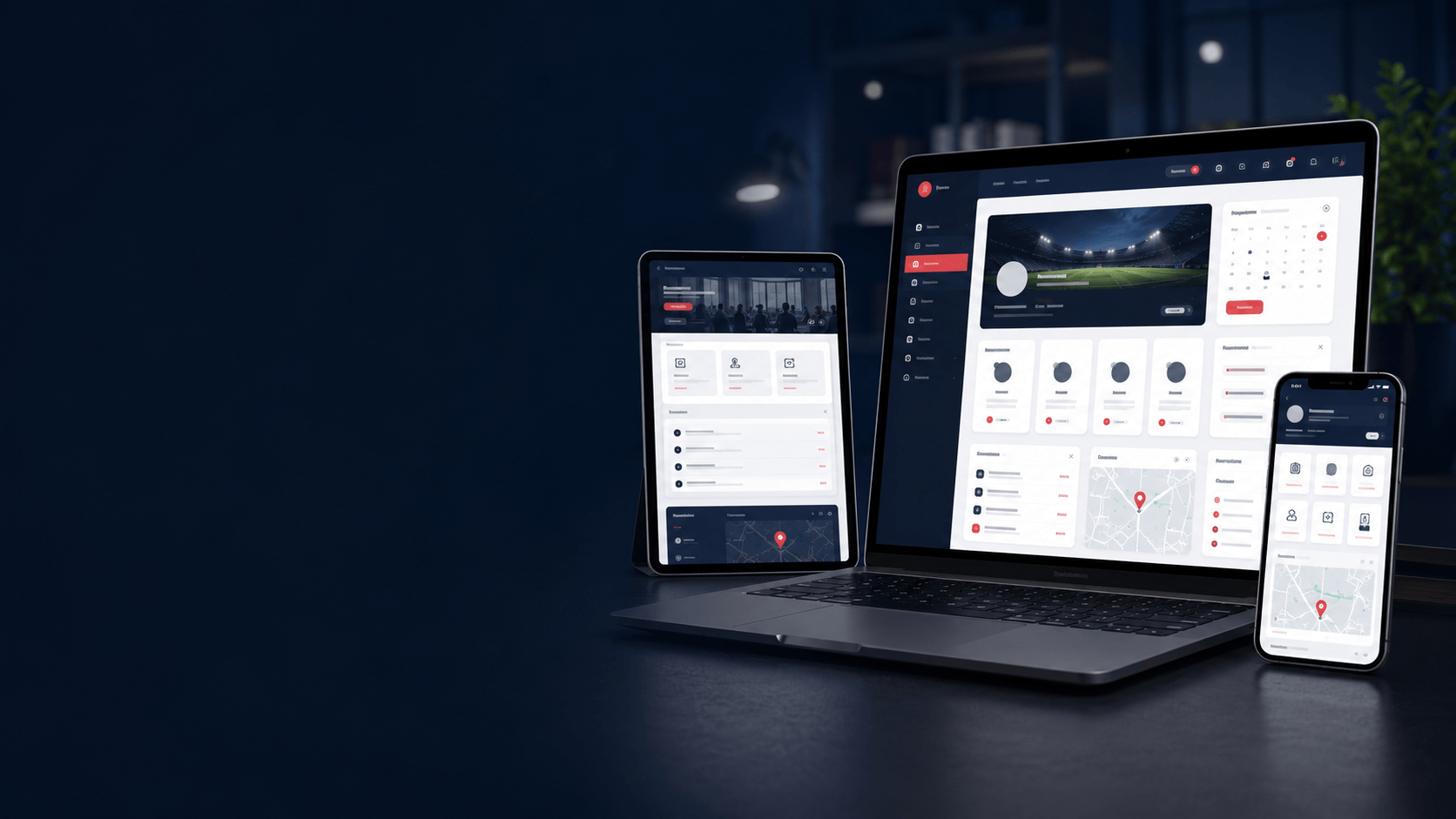 Moderne WordPress Modul Demo mit Profilen Events Kontaktstellen und Kartenansicht