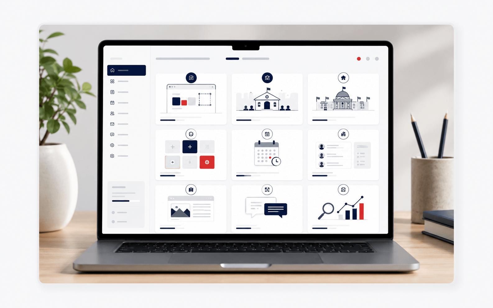 Modulare WordPress Theme Demo mit Einstiegspunkten für Vereine, Verbände, Module und Blog